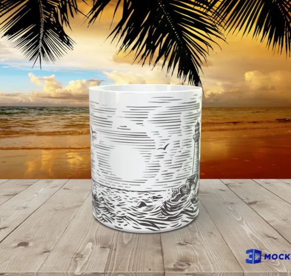 Hovedbilde Kopp fyrtårn sorthvitt